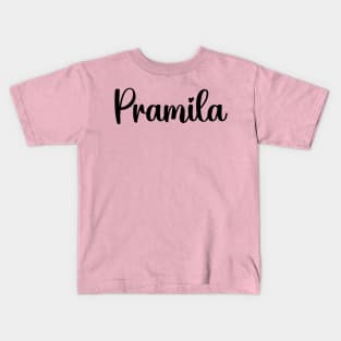 Pramila, Typography Name Kids T-Shirt